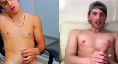 2 big dicks cum on split screen boys porn