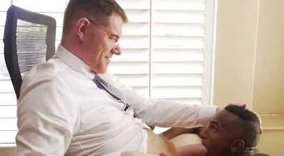 African twink SKULL-FUCKED by HUGE white dick