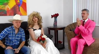 The newlyweds JD Dickerson and Elis deliver a punishing wedgie into his crack ass