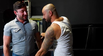 Kinky stepson Scott DeMarc deepthroats thick throbbing cock