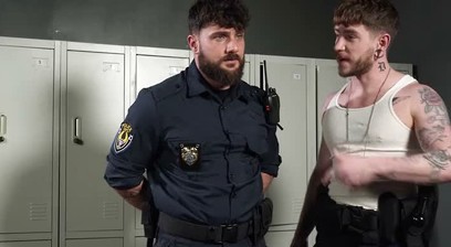 Police Captain Colt Welcomes Heath Halo with Billy Club and Hard Fuck