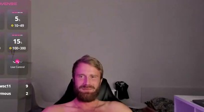 Blond Bearded Hairy Guy Stroking His 7.28 Inches Uncut Cock
