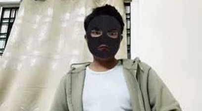 White indian teen boy in underwear solo home alsone