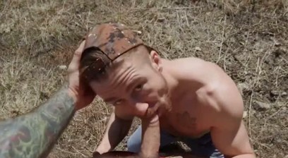 Tatted Stud Breeds a Hot Bottom Outdoor