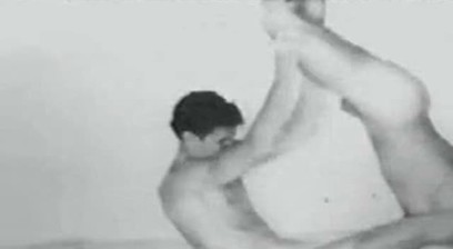 Two Dudes Boxing And Wrestling (In B&W)