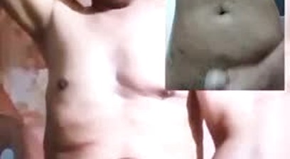 Handsome gay daddy masturbate on video call sexs