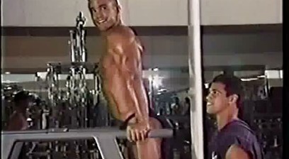 A Younger Jose Raymond Oiling Himself Up, Flexing and Posing, and Lifting Weights