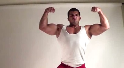 Karl Kasper Lifting Weights And Then Stripping