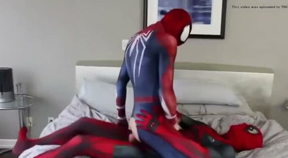 Deadpool and Spiderman Fuck and Jack Off