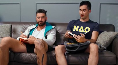 Kian Kane legs spread for Chris Damned's dick