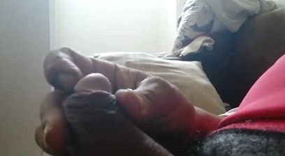 Single dad giving himself pleasure by spilling milk