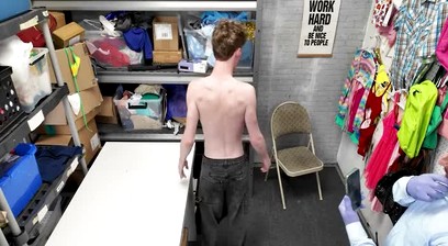 Shoplifter Twink Gets His Cavity Filled With Guard's Cum