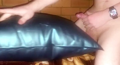 Humping inflated water pillow on waterbed
