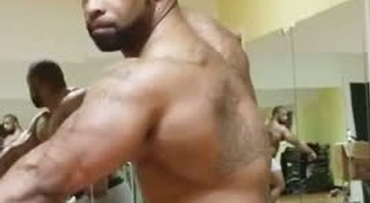 Dectric Lewis Flexing and Posing In White Boxer Briefs