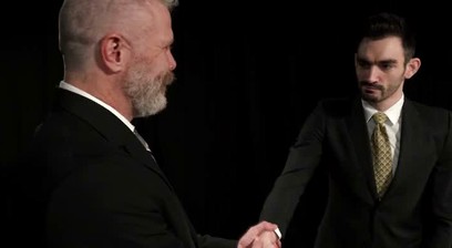Master Jack Aries Trying his new slave boy toy Bunker Payne