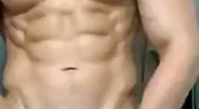 Muscular Man Feeling On Himself Wearing White Briefs