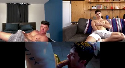 JJ Knight and Devin Franco Jacking Off To Porn They've Done Together
