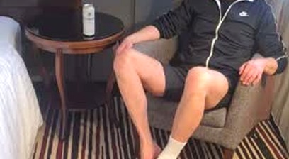 Foot fag cums licking my sweaty feet