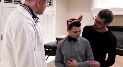 Cock hungry stepson services daddy and his hung friend raw