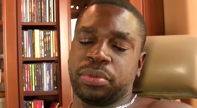 Black bear Daemon Sadi strokes his cock and jizzes on himself solo