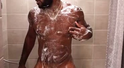 Hung Black Guy Showering
