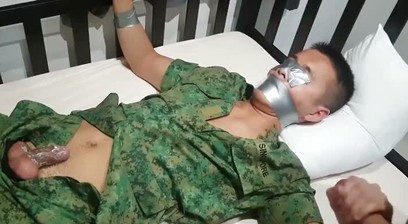 Singapore Army Boy Tied Up & Milked
