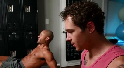 NEXT DOOR STUDIOS - Locker Room Railing - Two Muscle Studs Cant Resist After Workout