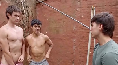 Poolside Threesome With Latino Cuties