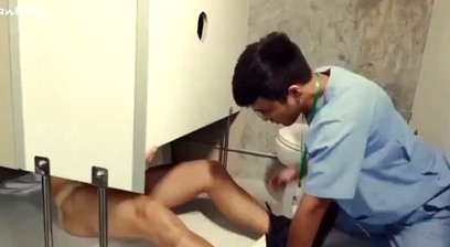 male nurse does physical/fertility test and sperm count to office guy with big dick