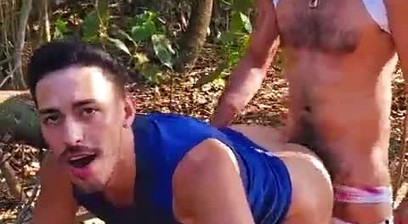 A horny bastard collecting cum on the trail of the naughty .