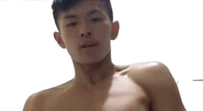 Chinese athletic guy cumshot