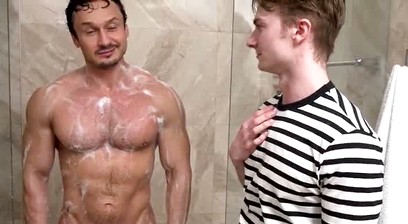 Step dad Catches His Stepson Watching Him Shower And Fucks Him In The Ass As Their Secret