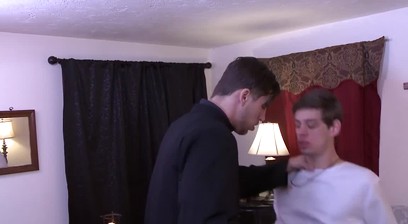 Attractive studs immediately start rough anal fucking