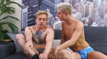DADDYONTWINK Adorable Blond Stepson Alex Blade Moans From Lex Moores Giga Cock