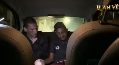 Two grown men masturbating in downtown So Paulo.