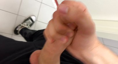 Hot Boy Jerkin off in Toilet at Gym (RISKY)/ almost Caught ! /hunks /cute