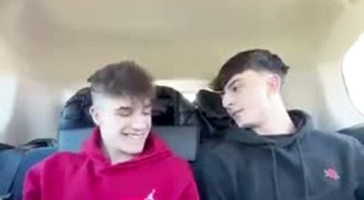 Two hunks fuck in a car