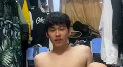 Asain straight boy show his ass hole