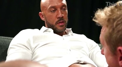 Grayson Cole's First Time On His Knees For Oliver Lamb's Cock