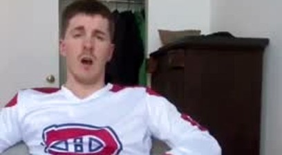 Guy Fucking Himself W/ A Hockey Stick