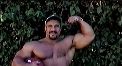 Ali Matteau Flexing and Posing (W/ A Football)