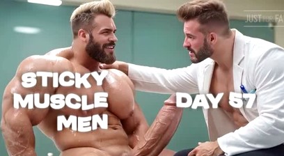 Sticky Muscle Men Day 55 to 66 Preview, Big Muscles, Big Dicks, Big Cumshots