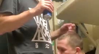 Guy Getting Blown On A Train Car