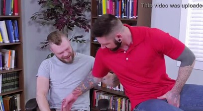 Two Guys Having Sex In A Study Room