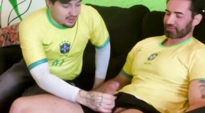 I went to watch the game at my neighbor's house while his wife was out and he fucked me (COMPLETE
