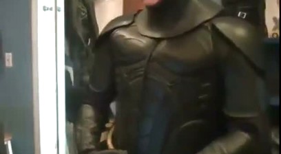 Guy In A Batman Costume Jacking Off