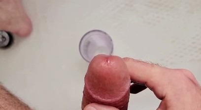 Close up of my peehole spurting piss and cum like a guyser