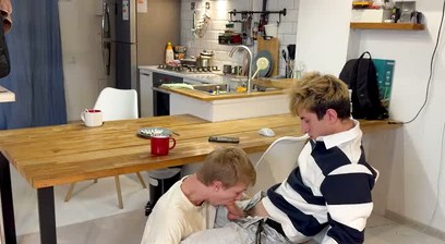 Under The Table He Rubbed My Big Dick Then Deepthroated Me Before I Destroyed His Smooth Ass
