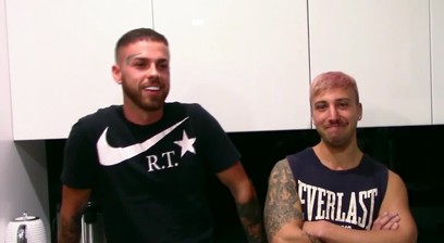 Bearded hottie Kandy squirts his hot man juice on Elijahs pubes