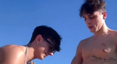 2 muscle boy in public